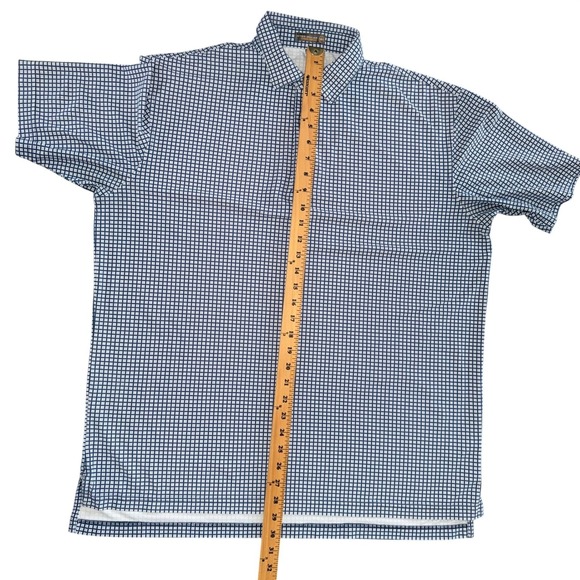 Peter Millar Performance Polo Shirts LOT of 2 Men's Large Blue Stripe Golf - Picture 9 of 9